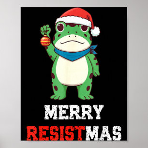 Grappige Litische Kikker Kerst Merry Resistmas 202 Poster
