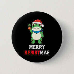 Grappige Litische Kikker Kerst Misserig Resistmas Ronde Button 5,7 Cm
