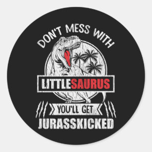 Grappige Littlesaurus-dinosaurus-cadeau voor kinde Ronde Sticker