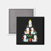 Grappige Llama Kerstboom Ornament Decor Gift Wom Magneet (Voorkant / Achterkant)