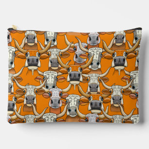 Grappige Longhorn vee portretten in herhaling Etui