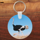 Grappige lopende struisvogel foto sleutelhanger (Voorkant)