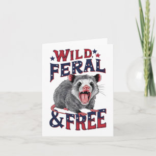 Grappige losgeslagen opossum wilde wilde wilde wil kaart