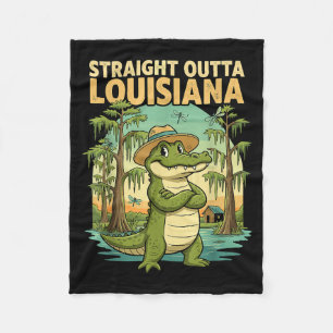 Grappige Louisiana-alligator Retro-wildlife Reis B Fleece Deken