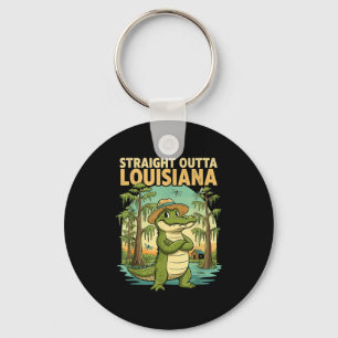 Grappige Louisiana-alligator Retro-wildlife Reis B Sleutelhanger
