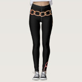 Grappige Love Lock Key Quote Chainlink Zwart Leggings (Voorkant)