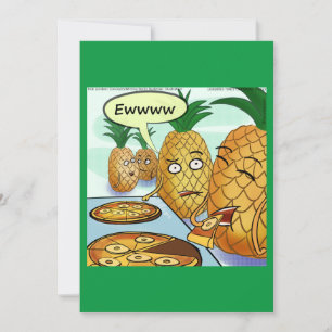 Grappige LTCartoons Ananas Pizza Cartoon Kaart