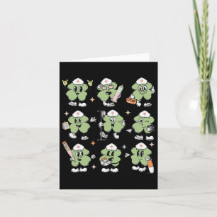 Grappige Lucky Shamrock-verpleegster St Pattys Day Kaart
