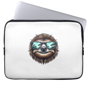 Grappige luiaard-afbeelding met zonnebril, mannen  laptop sleeve