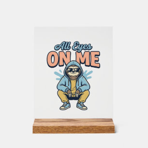 Grappige Luiaard Alle Ogen Op Mij Vintage Vector O Acryl Bord