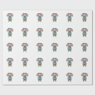 Grappige luiaard Alle ogen op mij Vintage vectoron Cadeaupapier