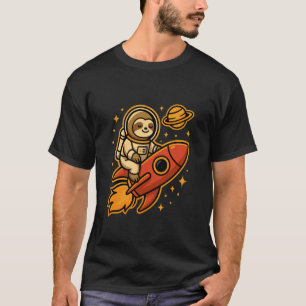 Grappige Luiaard Astronaut Raket Grappige Buitenru T-shirt
