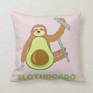 Grappige Luiaard Avocado Slothocado Kussen