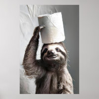 Grappige Luiaard Badkamer Muur Kunst, Grappige Lui