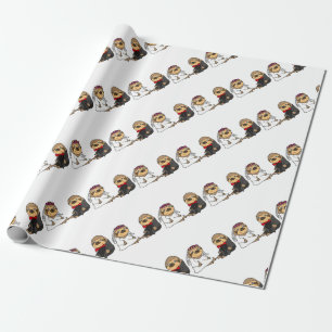 Grappige luiaard bruid en bruidegom bruiloft cadeaupapier