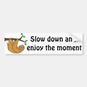 Grappige luiaard cartoon bumpersticker
