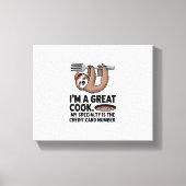 Grappige Luiaard Cook Hanging on a Fork Canvas Afdruk (Voorkant)