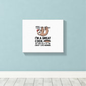 Grappige Luiaard Cook Hanging on a Fork Canvas Afdruk (Insitu (Houten vloer))