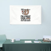 Grappige Luiaard Cook Hanging on a Fork Spandoek (Beurs)