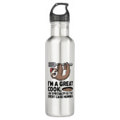 Grappige Luiaard Cook Hanging on a Fork Waterfles (Voorkant)