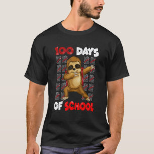 Grappige Luiaard Dab 100 Dagen Kleuterschool Basis T-shirt