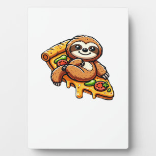 Grappige luiaard die pizza eet, Kawaii dierliefheb Fotoplaat