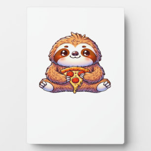 Grappige luiaard die pizza eet, Kawaii dierliefheb Fotoplaat