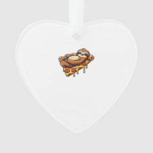 Grappige luiaard die pizza eet, Kawaii dierliefheb Ornament