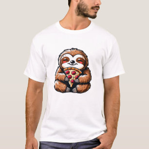 Grappige luiaard die pizza eet, Kawaii dierliefheb T-shirt
