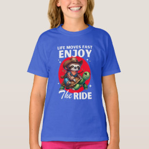 Grappige luiaard en cowboy schildpad shirten   lui t-shirt