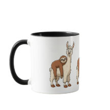 Grappige Luiaard en Llama Koffie Mok