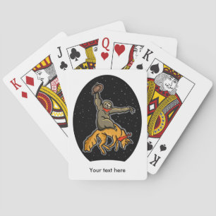 Grappige luiaard en vos pokerkaarten