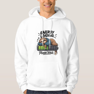 Grappige Luiaard Energie Laden Trui 🦥🔋 Hoodie