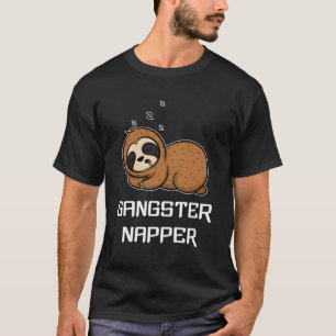 Grappige Luiaard Gangster Napper Slaap Pajama Lazy T-shirt