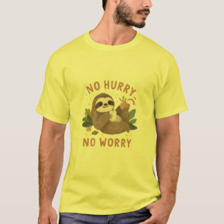 Grappige Luiaard “Geen Haast Geen Zorg” Knuffelige T-shirt