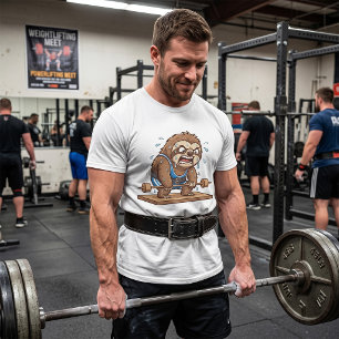 Grappige Luiaard Gewichtheffer Gym Sport T-shirt