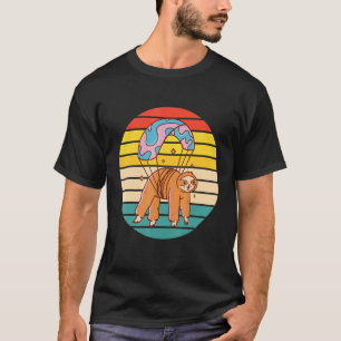Grappige luiaard in de valschermuit t-shirt