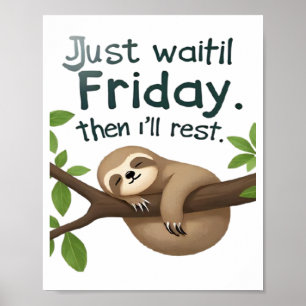 Grappige luiaard in een boom � Maak het gewoon tot Poster