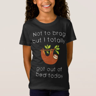 Grappige luiaard kerst pyjama helemaal uit bed t-shirt