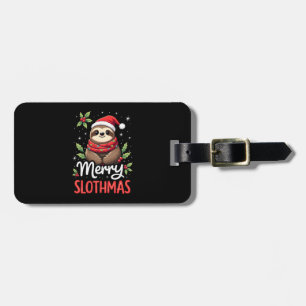 Grappige Luiaard Kerstverlichting Gelukkig Luiaard Bagagelabel