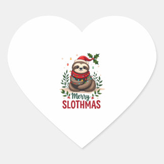 Grappige Luiaard Kerstverlichting Gelukkig Luiaard Hart Sticker