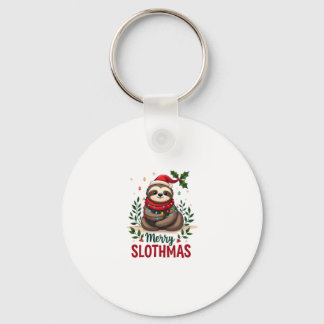 Grappige Luiaard Kerstverlichting Gelukkig Luiaard Sleutelhanger