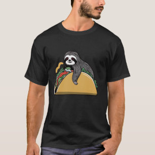Grappige Luiaard Klimt In Grote Tacos Mexicaanse L T-shirt
