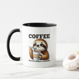 Grappige luiaard koffie slaap woordkunst mok