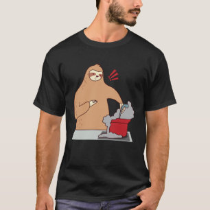 Grappige Luiaard Koken In Slaap Vallen Ironisch Sc T-shirt