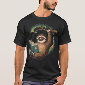 Grappige Luiaard Leest Een Boek Luie Luiaard T-shirt