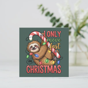 Grappige Luiaard Liefhebber Kerst Cute Dier Kerstm Feestdagenkaart