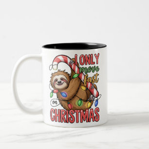 Grappige Luiaard Liefhebber Kerst Cute Dier Kerstm Tweekleurige Koffiemok