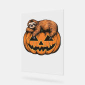 Grappige Luiaard op Halloween Pumpkin Essential T- Acryl Bord (Hoek)