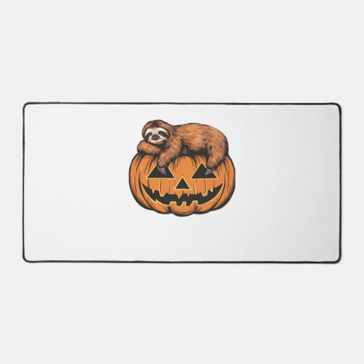 Grappige Luiaard op Halloween Pumpkin Essential T- Bureaumat (Voorkant)